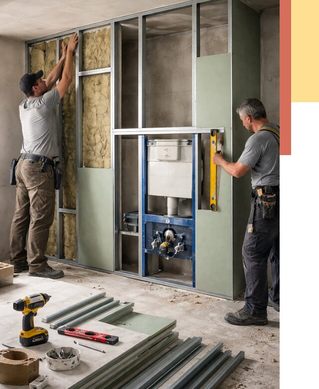 Установка сантехнических перегородок в Чистополе от 8703 руб. | ОТДЕЛОЧНИК-Чст