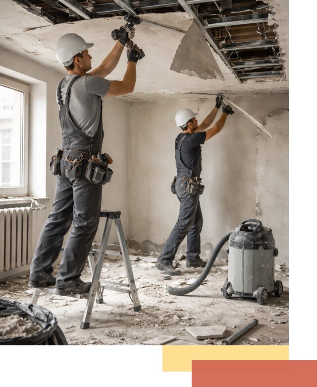 Демонтаж гипсокартонного потолка в Чистополе быстро и аккуратно