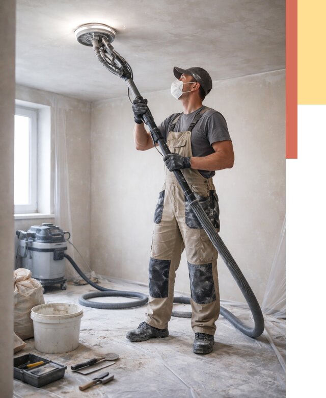 Шлифовка потолка в Чистополе от 3584 руб. — услуги шлифования потолка | ОТДЕЛОЧНИК-Чст