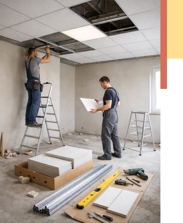 Монтаж потолка армстронг в Чистополе от 4608 руб/м2 — быстрая установка под ключ | ОТДЕЛОЧНИК-Чст