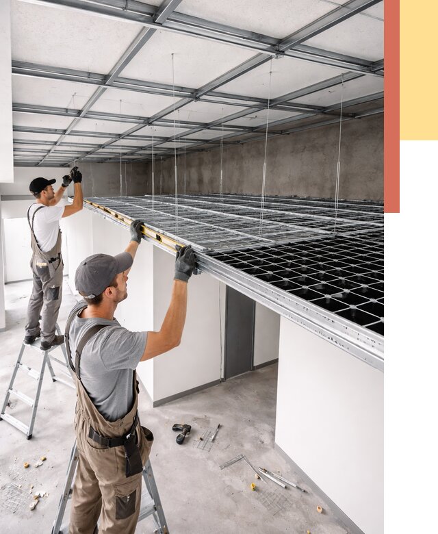 Монтаж потолка грильято в Чистополе от 461 руб./м² — быстрая сборка под ключ | ОТДЕЛОЧНИК-Чст