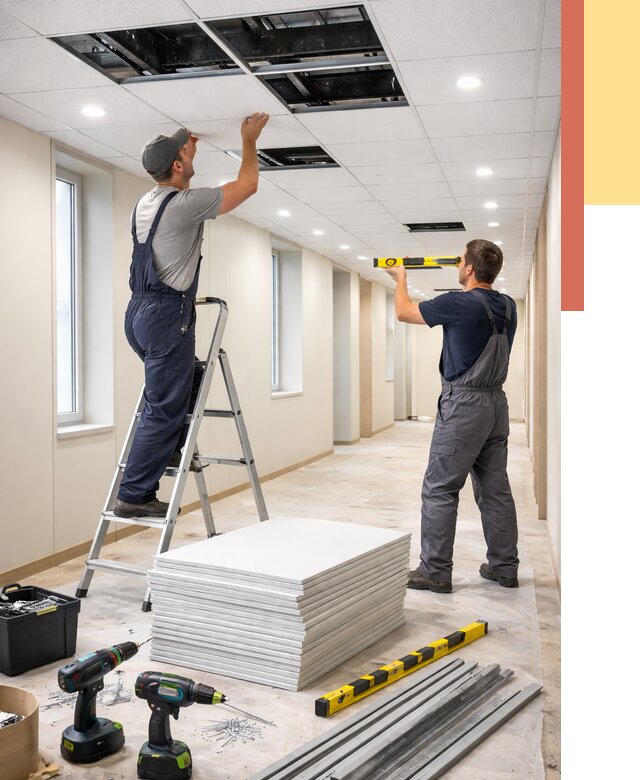 Ремонт потолка Армстронг в Чистополе от 4608 руб. — быстро и недорого | ОТДЕЛОЧНИК-Чст