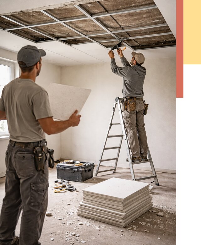Замена плит подвесного потолка в Чистополе от 1792 руб. быстро и недорого | ОТДЕЛОЧНИК-Чст