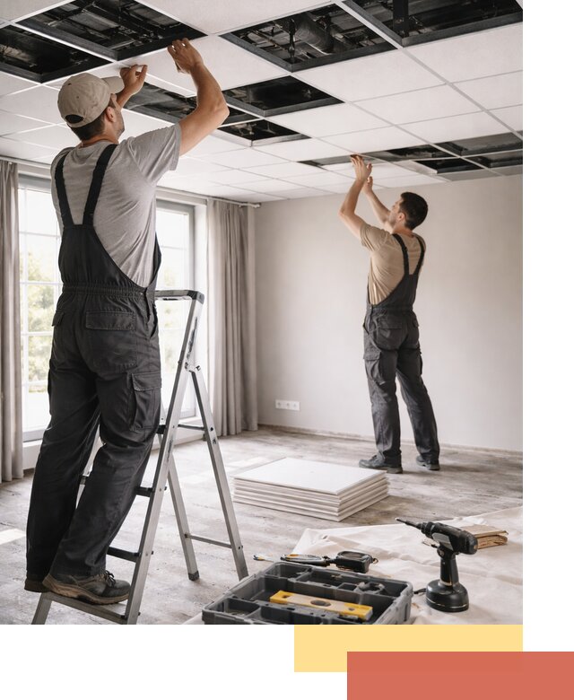 Замена плит подвесного потолка в Чистополе быстро и качественно