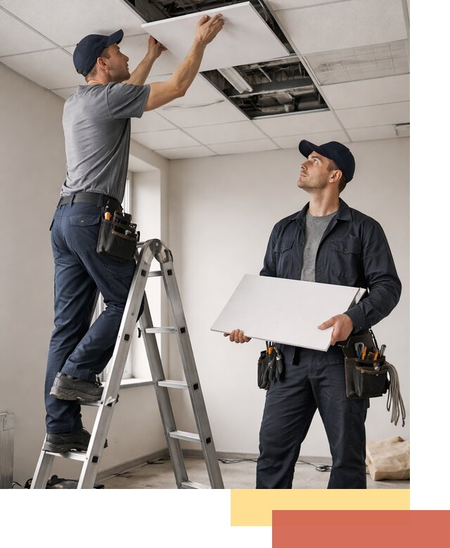 Обслуживание подвесного потолка в Чистополе — ремонт и чистка