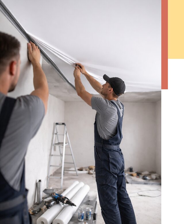 Монтаж матового натяжного потолка в Чистополе от 4608 руб./м² — быстро и недорого | ОТДЕЛОЧНИК-Чст