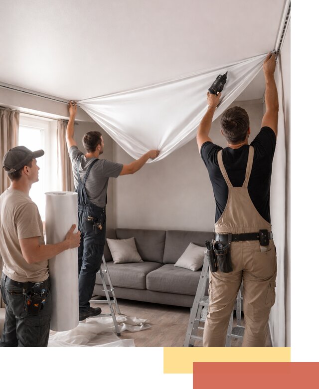 Монтаж сатинового натяжного потолка в Чистополе качественно и быстро