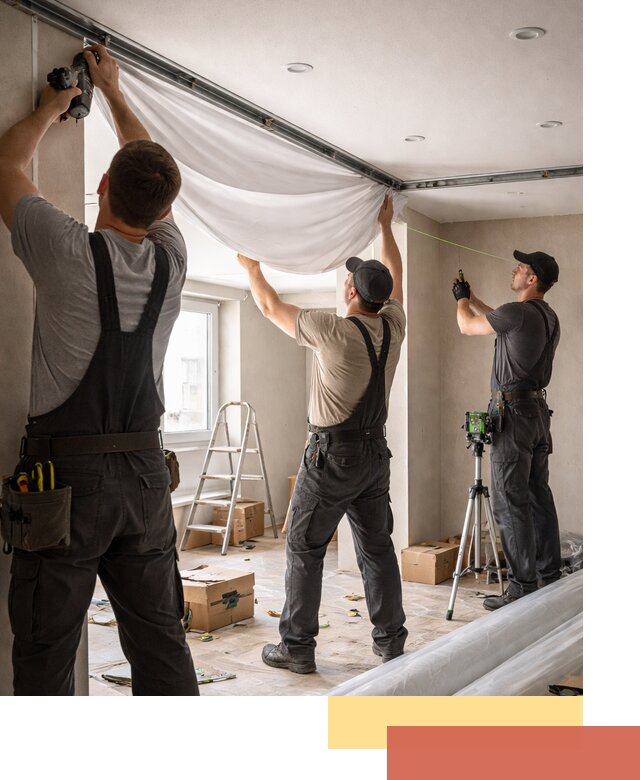 Монтаж парящего натяжного потолка под ключ в Чистополе