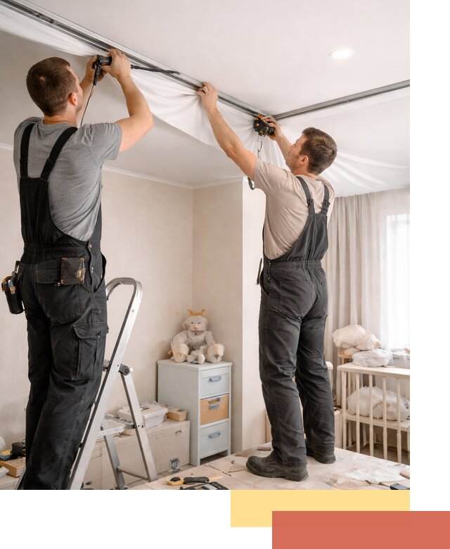 Монтаж натяжного потолка в детской комнате в Чистополе