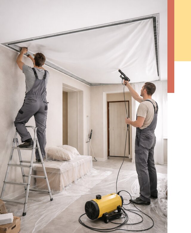 Монтаж натяжного потолка в прихожей в Чистополе от 2713 руб. под ключ | ОТДЕЛОЧНИК-Чст