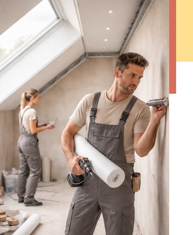 Монтаж натяжного потолка на мансарде в Чистополе от 3584 руб. | ОТДЕЛОЧНИК-Чст