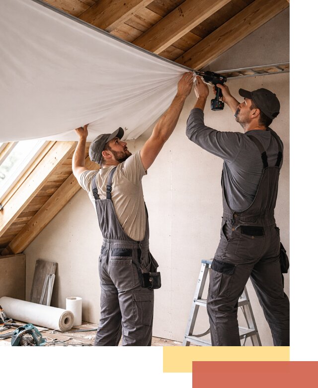 Монтаж натяжного потолка в мансарде в Чистополе