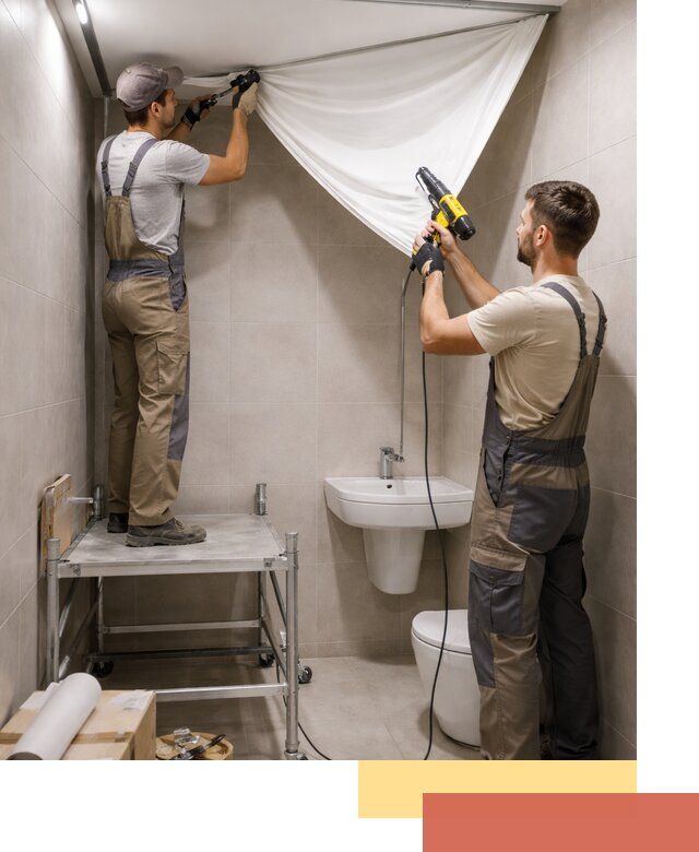 Монтаж натяжного потолка в санузле в Чистополе