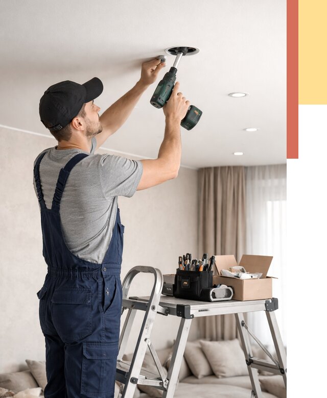 Установка и монтаж точечных светильников в натяжной потолок в Чистополе от 1843 руб. | ОТДЕЛОЧНИК-Чст