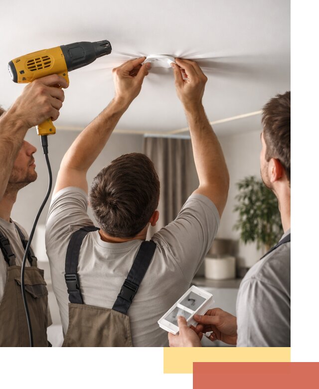 Ремонт прокола полотна натяжного потолка в Чистополе