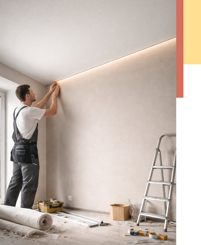 Теневые натяжные потолки в Чистополе от 8396 руб. под ключ | ОТДЕЛОЧНИК-Чст