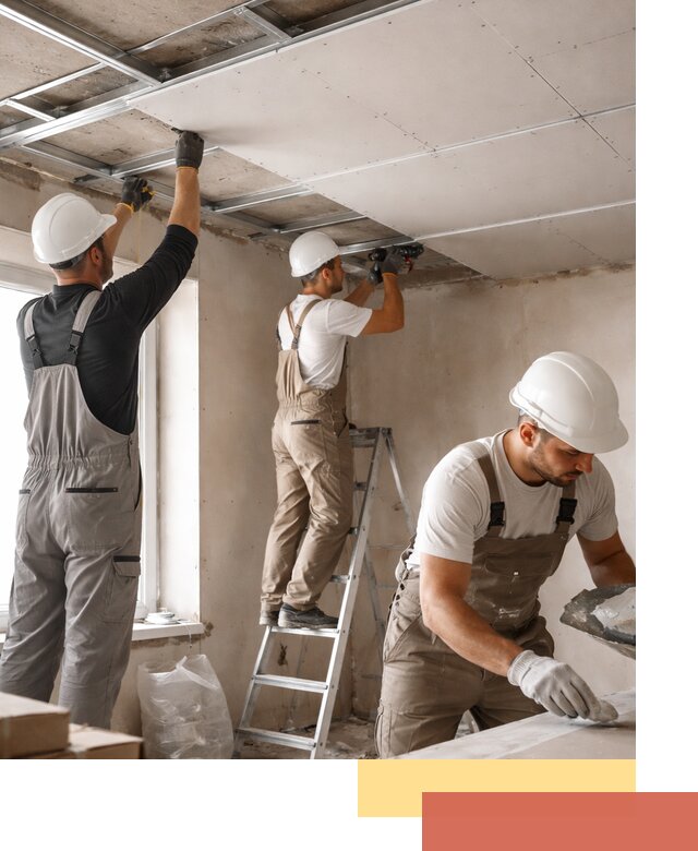 Одноуровневый потолок из гипсокартона в Чистополе — монтаж и отделка