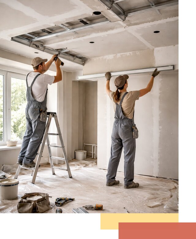 Монтаж многоуровневого потолка из гипсокартона в Чистополе