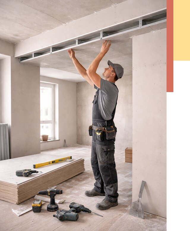 Потолок из гипсокартона с нишей в Чистополе от 1280 руб. под ключ | ОТДЕЛОЧНИК-Чст