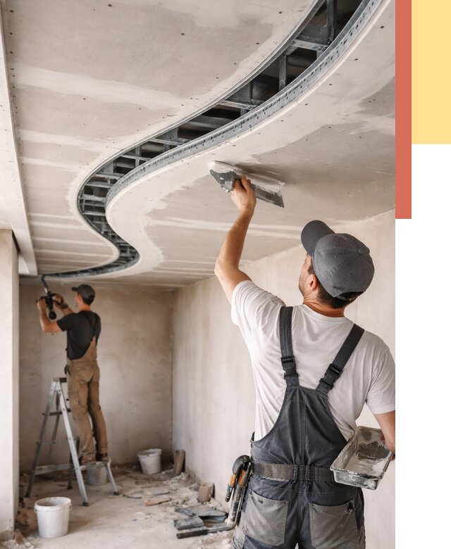 Криволинейный потолок из гипсокартона в Чистополе от 2150 руб./м2 | ОТДЕЛОЧНИК-Чст