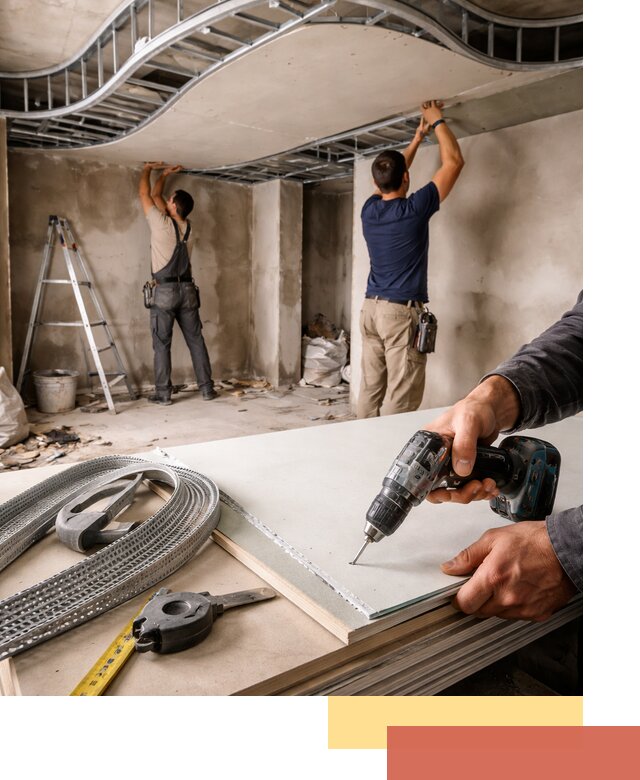 Криволинейный потолок из гипсокартона в Чистополе — монтаж и отделка