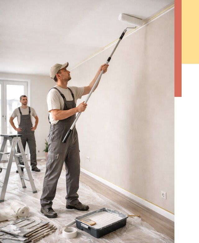 Покраска потолка из гипсокартона в Чистополе от 4608 руб./м2 — услуги под ключ | ОТДЕЛОЧНИК-Чст