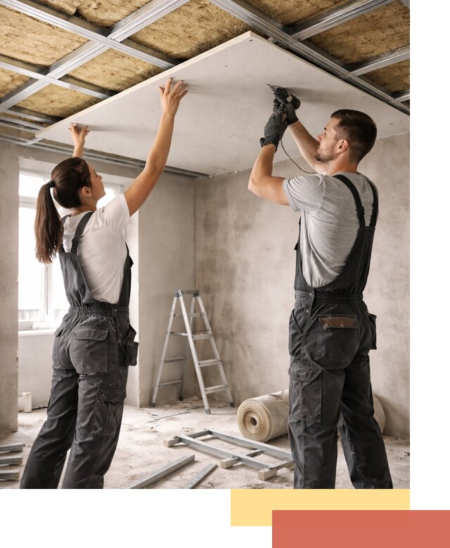 Звукоизоляция потолка из ГКЛ в Чистополе профессионально и надежно