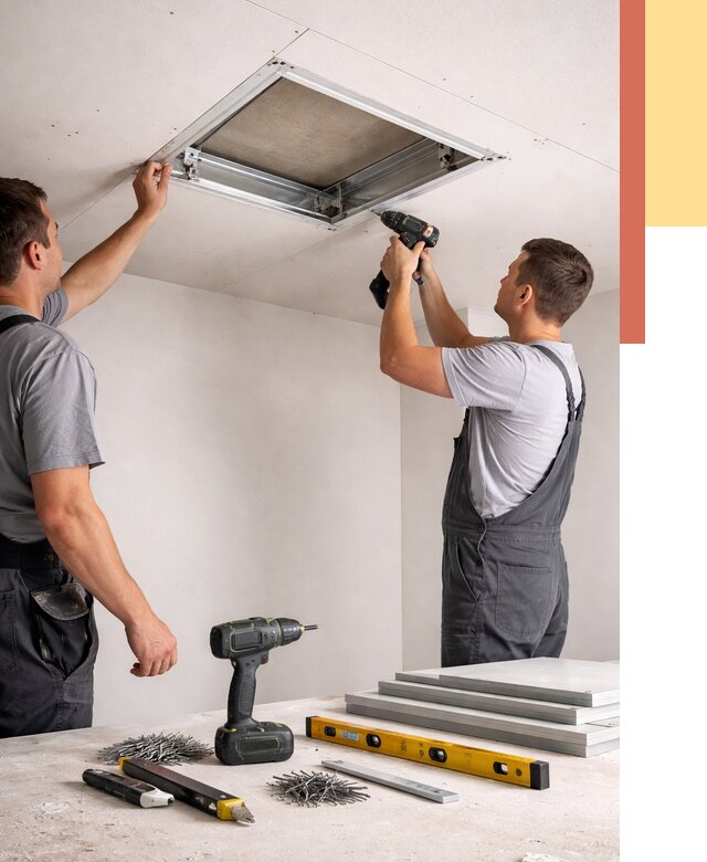 Установка люка в потолок ГКЛ в Чистополе от 2560 руб. под ключ | ОТДЕЛОЧНИК-Чст