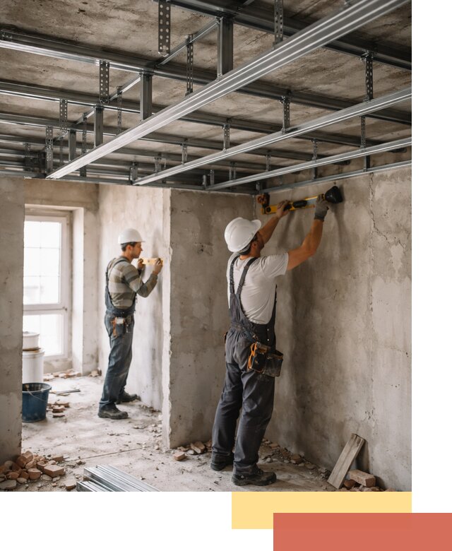 Монтаж каркаса потолка из профильного профиля в Чистополе