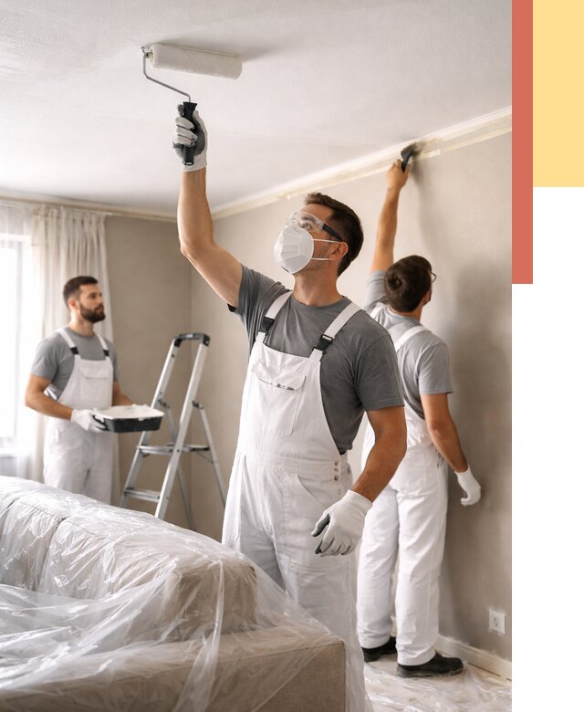 Покраска потолка водоэмельсионной краской в Чистополе от 2253 руб/м² — услуги под ключ | ОТДЕЛОЧНИК-Чст