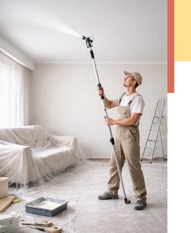 Покраска потолка краскопультом в Чистополе от 4608 руб. быстро и недорого | ОТДЕЛОЧНИК-Чст