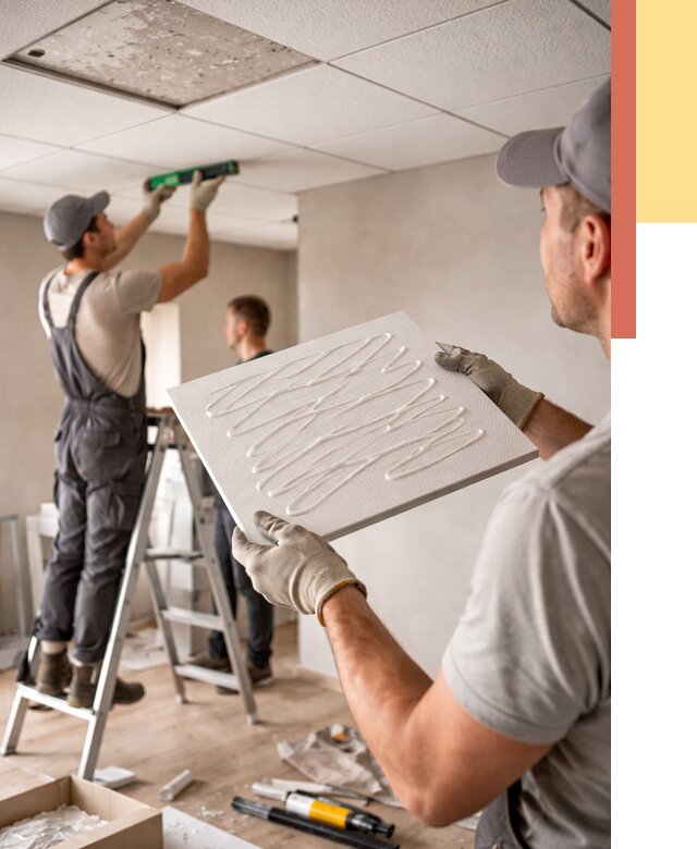 Монтаж потолочной плитки в Чистополе от 4608 руб. — быстро и недорого | ОТДЕЛОЧНИК-Чст