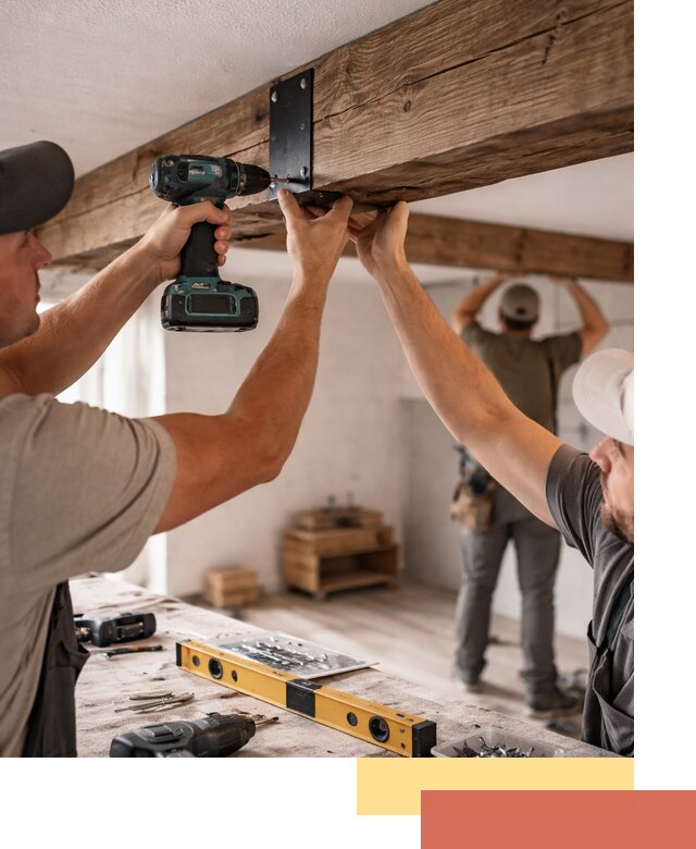 Монтаж декоративных потолочных балок в Чистополе