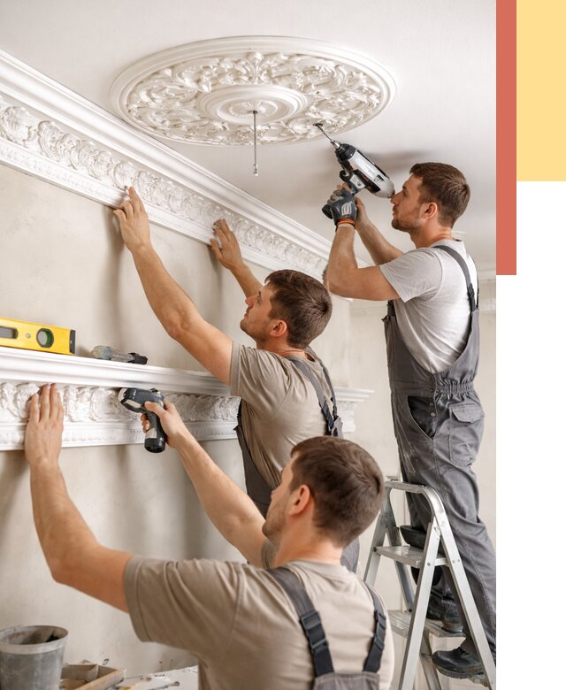 Монтаж лепнины на потолок в Чистополе от 3276 руб. быстро и недорого | ОТДЕЛОЧНИК-Чст