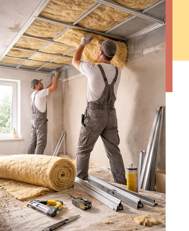 Утепление потолка в Чистополе от 7372 руб/м2 — недорого, быстро, под ключ | ОТДЕЛОЧНИК-Чст